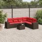 Preview: ARDEBO.de - 7-teiliges Gartensofa-Set mit Kissen, braun, Polyrattan
