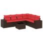 Preview: 7-teiliges Gartensofa-Set mit Kissen, braun, Polyrattan