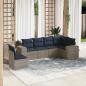 Preview: ARDEBO.de - 6-teiliges Gartensofa-Set mit Kissen, grau, Polyrattan