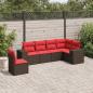 Preview: ARDEBO.de - 6-teiliges Gartensofa-Set mit Kissen, braun, Polyrattan