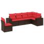 Preview: 6-teiliges Gartensofa-Set mit Kissen, braun, Polyrattan