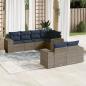 Preview: ARDEBO.de - 7-teiliges Gartensofa-Set mit Kissen, grau, Polyrattan