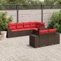 Preview: ARDEBO.de - 7-teiliges Gartensofa-Set mit Kissen, braun, Polyrattan