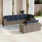 Preview: ARDEBO.de - 8-teiliges Gartensofa-Set mit Kissen, grau, Polyrattan