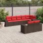 Preview: ARDEBO.de - 8-teiliges Gartensofa-Set mit Kissen, braun, Polyrattan
