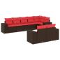 Preview: 8-teiliges Gartensofa-Set mit Kissen, braun, Polyrattan