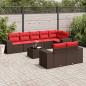 Preview: ARDEBO.de - 9-teiliges Gartensofa-Set mit Kissen, braun, Polyrattan