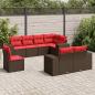 Preview: ARDEBO.de - 8-teiliges Gartensofa-Set mit Kissen, braun, Polyrattan