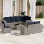 Preview: ARDEBO.de - 9-teiliges Gartensofa-Set mit Kissen, grau, Polyrattan