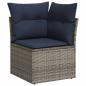 Preview: 6-teiliges Gartensofa-Set mit Kissen, grau, Polyrattan