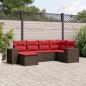 Preview: ARDEBO.de - 6-teiliges Gartensofa-Set mit Kissen, braun, Polyrattan