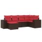 Preview: 6-teiliges Gartensofa-Set mit Kissen, braun, Polyrattan