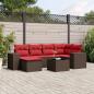 Preview: ARDEBO.de - 7-teiliges Gartensofa-Set mit Kissen, braun, Polyrattan