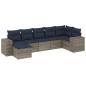 Preview: 7-teiliges Gartensofa-Set mit Kissen, grau, Polyrattan