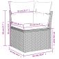 Preview: 7-teiliges Gartensofa-Set mit Kissen, grau, Polyrattan