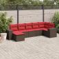 Preview: ARDEBO.de - 7-teiliges Gartensofa-Set mit Kissen, braun, Polyrattan
