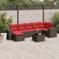 Preview: ARDEBO.de - 8-teiliges Gartensofa-Set mit Kissen, braun, Polyrattan