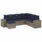 Preview: ARDEBO.de - 7-teiliges Gartensofa-Set mit Kissen, grau, Polyrattan