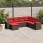 Preview: ARDEBO.de - 7-teiliges Gartensofa-Set mit Kissen, braun, Polyrattan