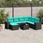 Preview: ARDEBO.de - 8-teiliges Gartensofa-Set mit Kissen, schwarzes Polyrattan