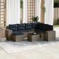 Preview: ARDEBO.de - 8-teiliges Gartensofa-Set mit Kissen, grau, Polyrattan