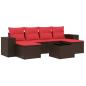 Preview: 7-teiliges Gartensofa-Set mit Kissen, braun, Polyrattan