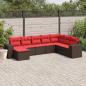 Preview: ARDEBO.de - 8-teiliges Gartensofa-Set mit Kissen, braun, Polyrattan