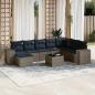 Preview: ARDEBO.de - 9-teiliges Gartensofa-Set mit Kissen, grau, Polyrattan