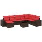 Preview: 9-teiliges Gartensofa-Set mit Kissen, braun, Polyrattan