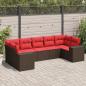 Preview: ARDEBO.de - 7-teiliges Gartensofa-Set mit Kissen, braun, Polyrattan