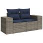 Preview: 9-teiliges Gartensofa-Set mit Kissen, grau, Polyrattan