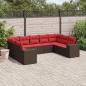 Preview: ARDEBO.de - 9-teiliges Gartensofa-Set mit Kissen, braun, Polyrattan