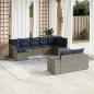 Preview: ARDEBO.de - 9-teiliges Gartensofa-Set mit Kissen, grau, Polyrattan