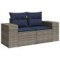 Preview: 9-teiliges Gartensofa-Set mit Kissen, grau, Polyrattan
