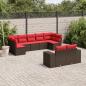 Preview: ARDEBO.de - 9-teiliges Gartensofa-Set mit Kissen, braun, Polyrattan