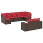Preview: 9-teiliges Gartensofa-Set mit Kissen, braun, Polyrattan