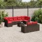 Preview: ARDEBO.de - 10-teiliges Gartensofa-Set mit Kissen, braun, Polyrattan