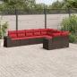 Preview: ARDEBO.de - 9-teiliges Gartensofa-Set mit Kissen, braun, Polyrattan
