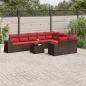 Preview: ARDEBO.de - 10-teiliges Gartensofa-Set mit Kissen, braun, Polyrattan