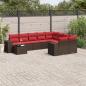 Preview: ARDEBO.de - 10-teiliges Gartensofa-Set mit Kissen, braun, Polyrattan