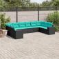 Preview: ARDEBO.de - 10-teiliges Gartensofa-Set mit Kissen, schwarzes Polyrattan