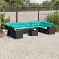 Preview: ARDEBO.de - 11-teiliges Gartensofa-Set mit Kissen, schwarzes Polyrattan