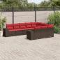 Preview: ARDEBO.de - 10-teiliges Gartensofa-Set mit Kissen, braun, Polyrattan