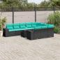 Preview: ARDEBO.de - 11-teiliges Gartensofa-Set mit Kissen, schwarzes Polyrattan