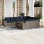 Preview: ARDEBO.de - 11-teiliges Gartensofa-Set mit Kissen, grau, Polyrattan