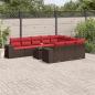 Preview: ARDEBO.de - 11-teiliges Gartensofa-Set mit Kissen, braun, Polyrattan