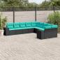 Preview: ARDEBO.de - 10-teiliges Gartensofa-Set mit Kissen, schwarzes Polyrattan