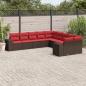 Preview: ARDEBO.de - 10-teiliges Gartensofa-Set mit Kissen, braun, Polyrattan