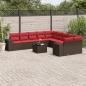 Preview: ARDEBO.de - 11-teiliges Gartensofa-Set mit Kissen, braun, Polyrattan