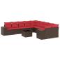 Preview: 11-teiliges Gartensofa-Set mit Kissen, braun, Polyrattan